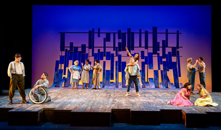 The Diviners cast on stage